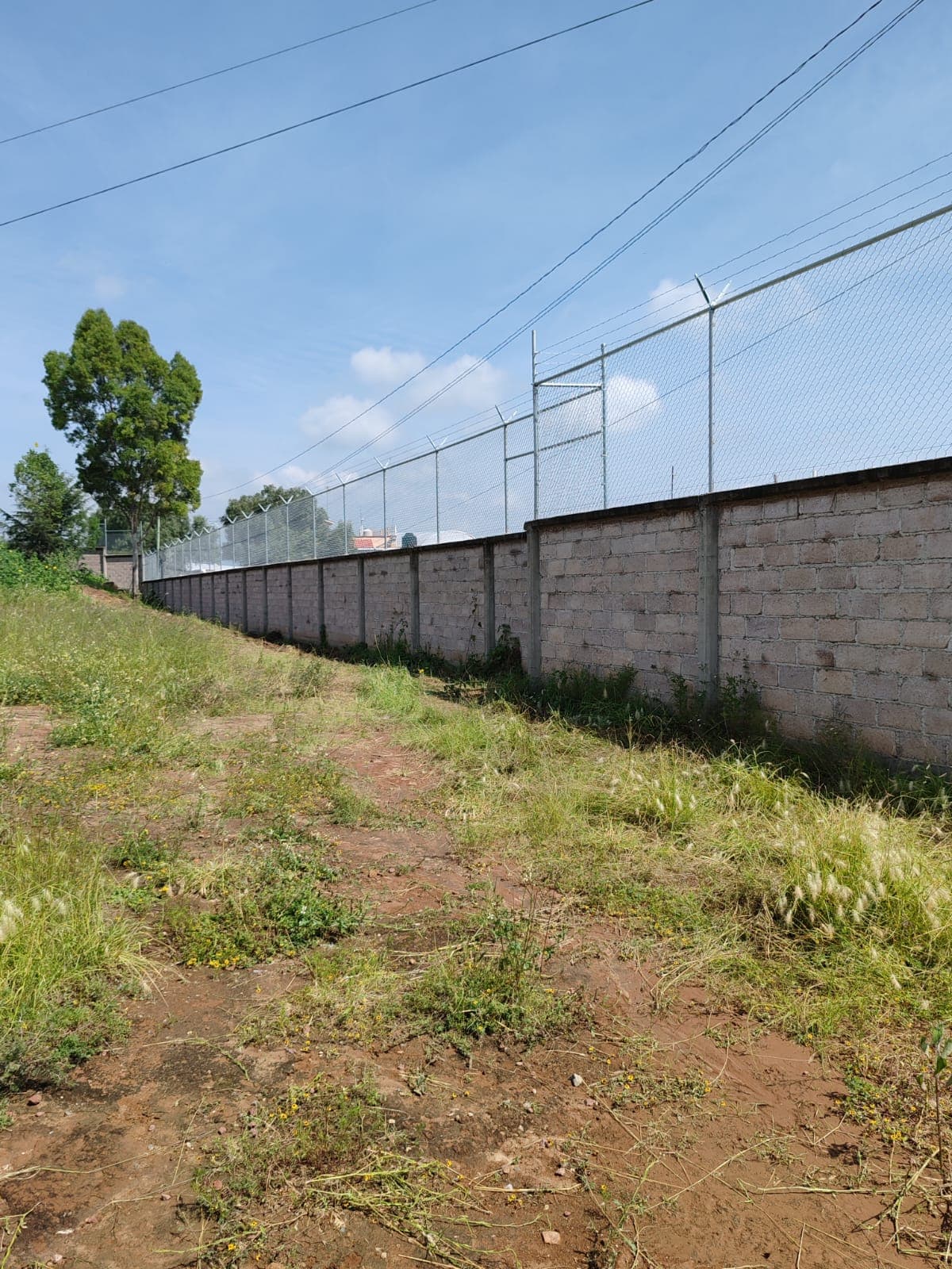 Malla ciclónica instalada sobre barda perimetral